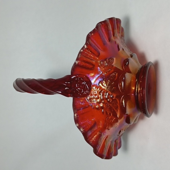Fenton Other - Fenton 2003 Historic Collection Ruby Amberina Basket #4633 RL Paneled Grapes